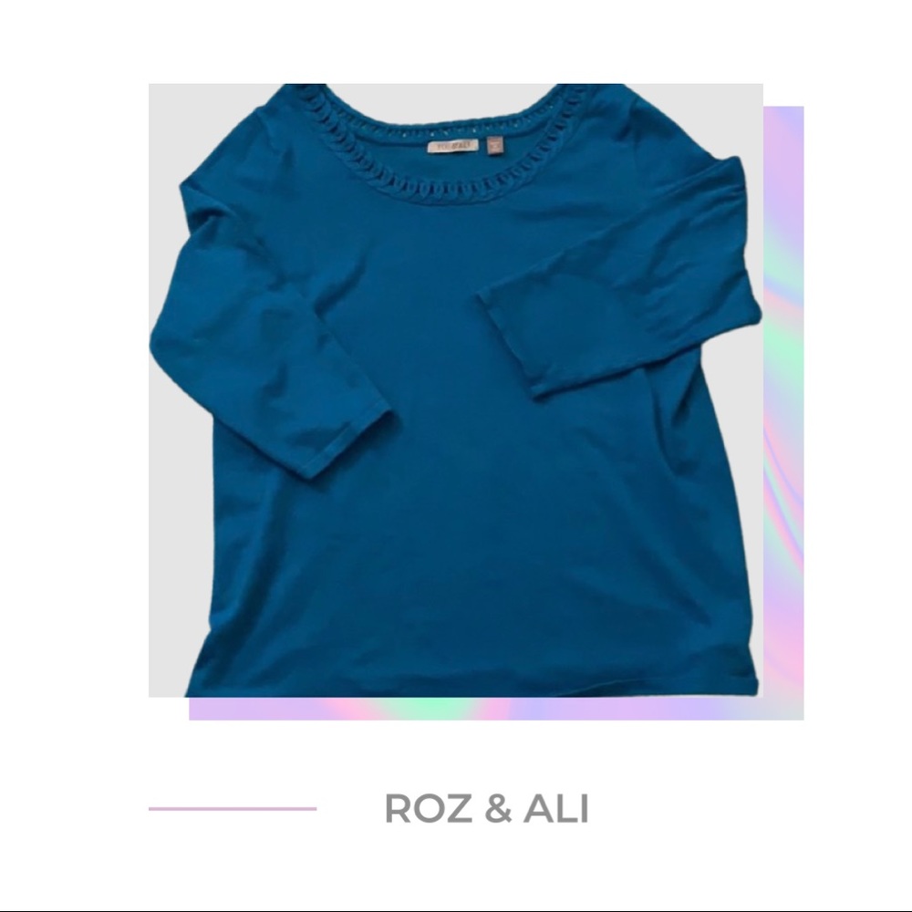 Women’s Roz & Ali Top with 3/4 Sleeves 1X